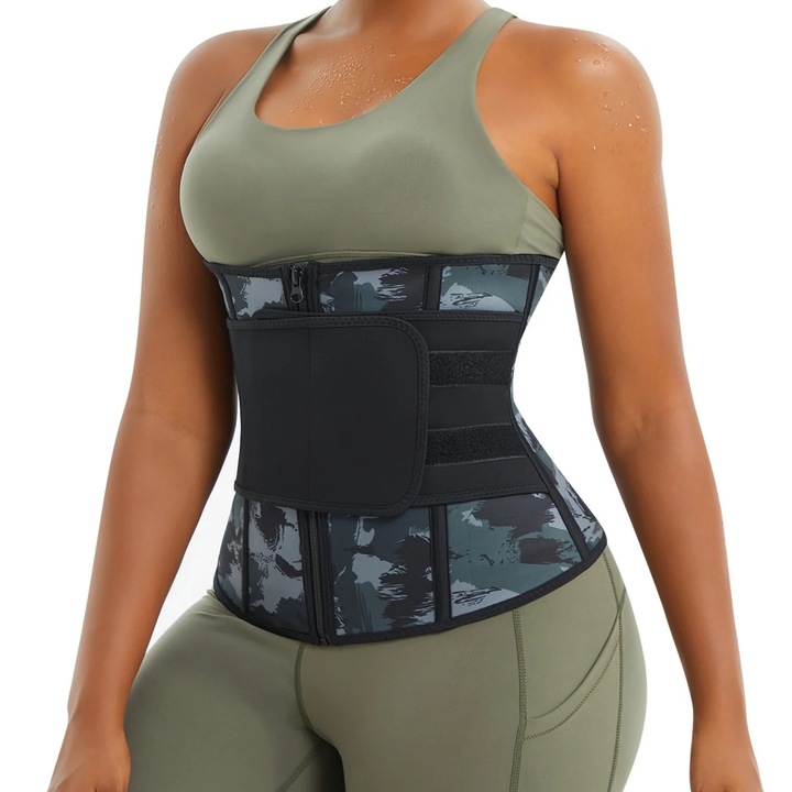 Камуфлажен, регулируем, неопренов, средно контролен, фитнес колан за жени