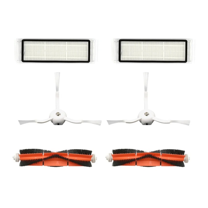 Set accesorii aspirator YANYXR Xiaomi 1S Roborock T65, perii laterale, filtre HEPA, alb