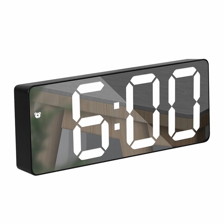 YANYXR LED ébresztőóra, kettős tápellátás, fehér, 16.8x7.2x4 cm