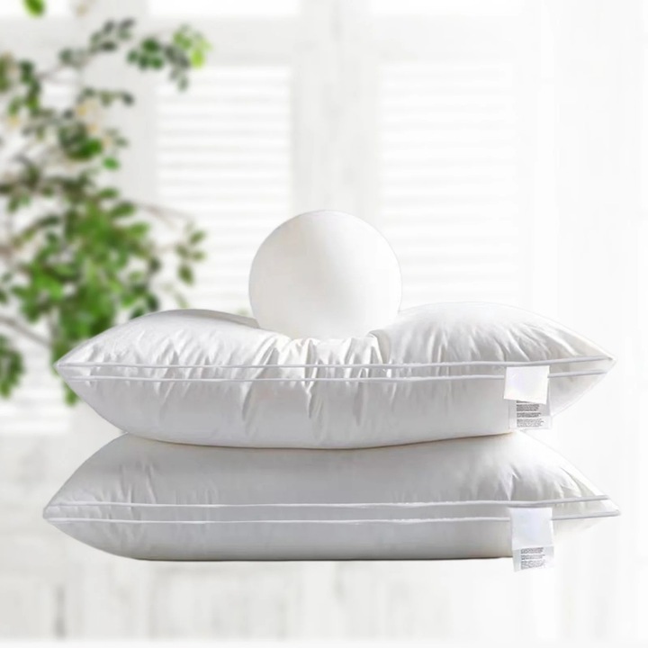 YANYXR fehér párna, pamut, 7cm magasság, 74x48cm, nyaktámasz, hűsítő