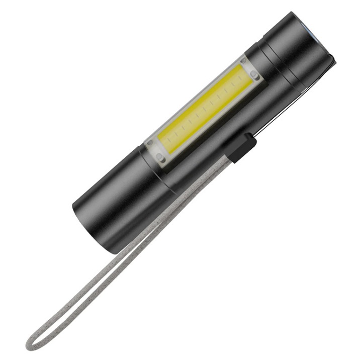 LED-es zoomolható lámpa, 3 mód, vízálló, 1.9x1.9x8cm