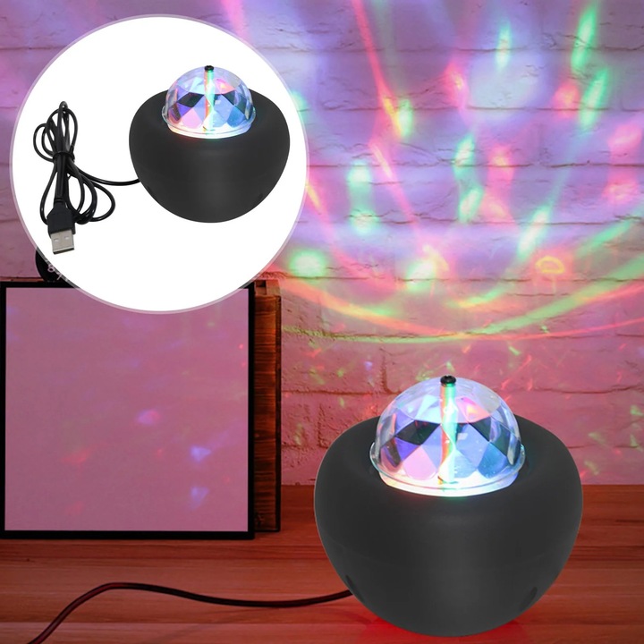Lumina scena rotativa LED YANYXR USB RGB 3-5W 30x50cm