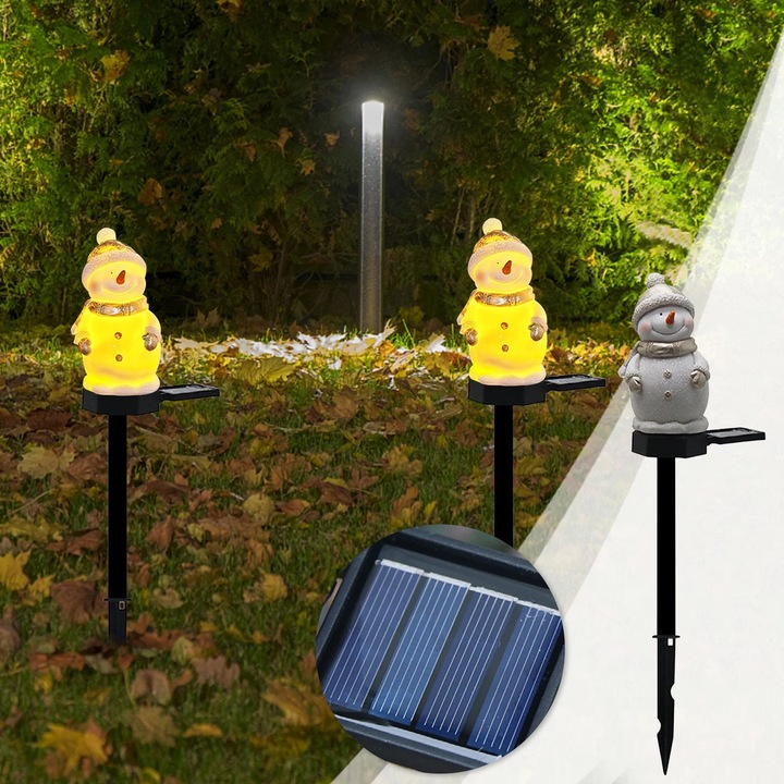 YANYXR kerti lámpa, fehér hóember, LED, 1.2V, 8h, IP65