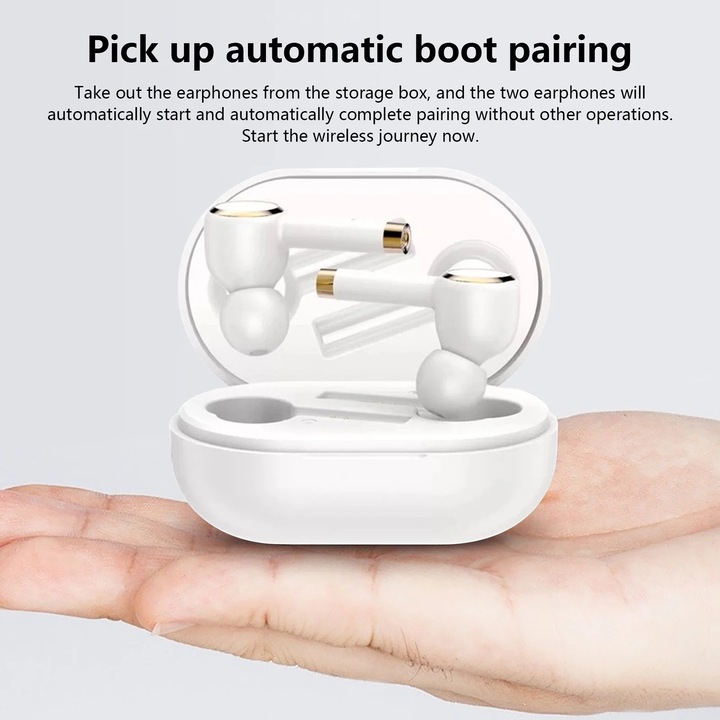 Casti wireless YANYXR Bluetooth 5.0 alb 4hx3.9g
