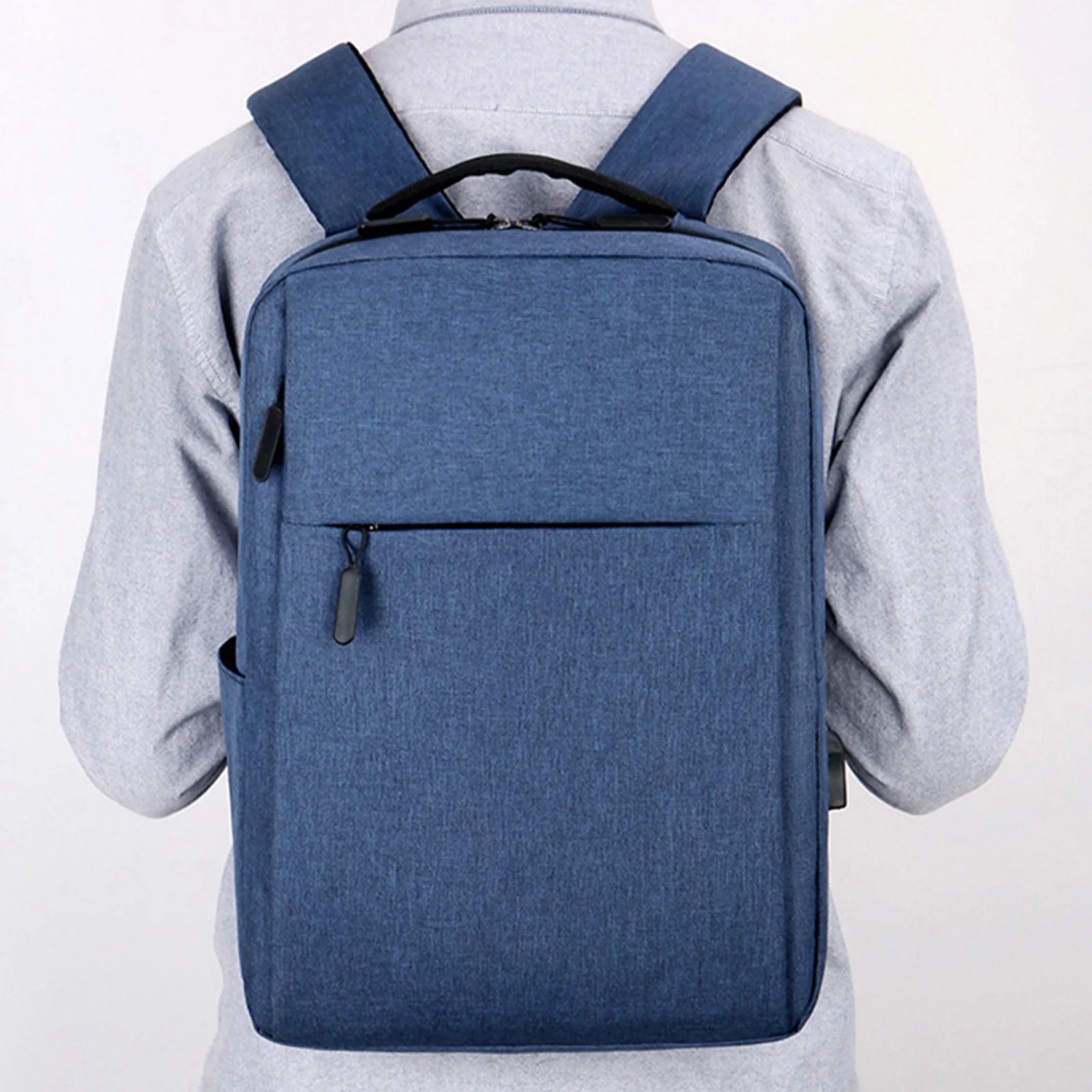 Rucsac de afaceri, impermeabil, pentru laptop de 15.6 inch, cu port USB, albastru, 41x29x12cm