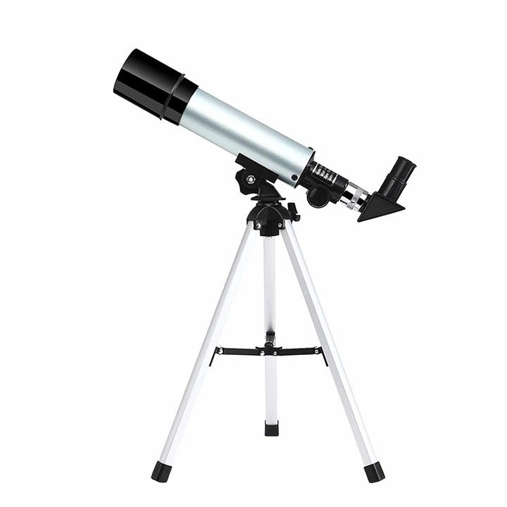 Telescop astronomic F36050, 90x, 50mm, pentru copii, set cu trepied si adaptoare telefon