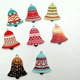 Set 50 Butoane din Lemn cu Forma de Clopot de Craciun, 20x25mm, Multicolor