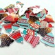 Set 50 Butoane din Lemn cu Forma de Clopot de Craciun, 20x25mm, Multicolor