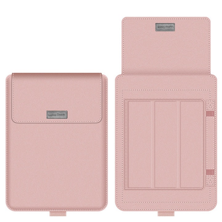 Geanta laptop Zeaicos, suport protector universal, roz aurie, 13/14 inch