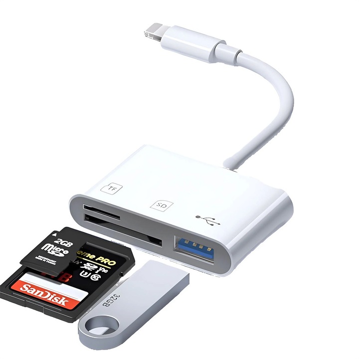 Cititor de carduri Zeaicos, 3 in 1, SD/TF/USB, viteza de transfer 480Mbps, design compact