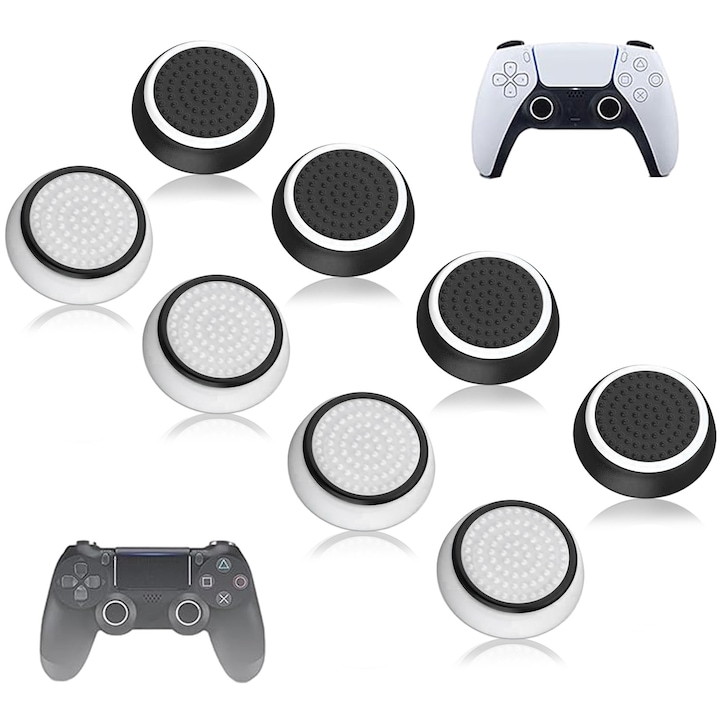 Szilikon joystick sapkák, 8 darabos, frissíthető kialakítás, PS5, PS4, Xbox konzolokkal kompatibilis, könnyen felszerelhető