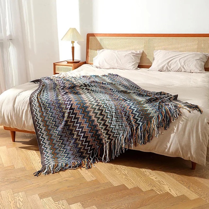 Дебело покривало Bohemian YANYXR зелено 150x200см