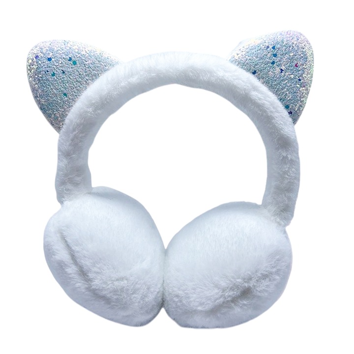 Caciuli dama set, urechi de pisica si iepure, design pliabil, multicolor, iarna