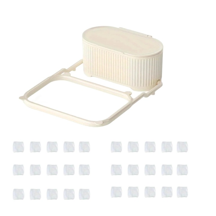 Държач за сифон за мивка, с 30 филтъра, многофункционален, пластмасов, бял