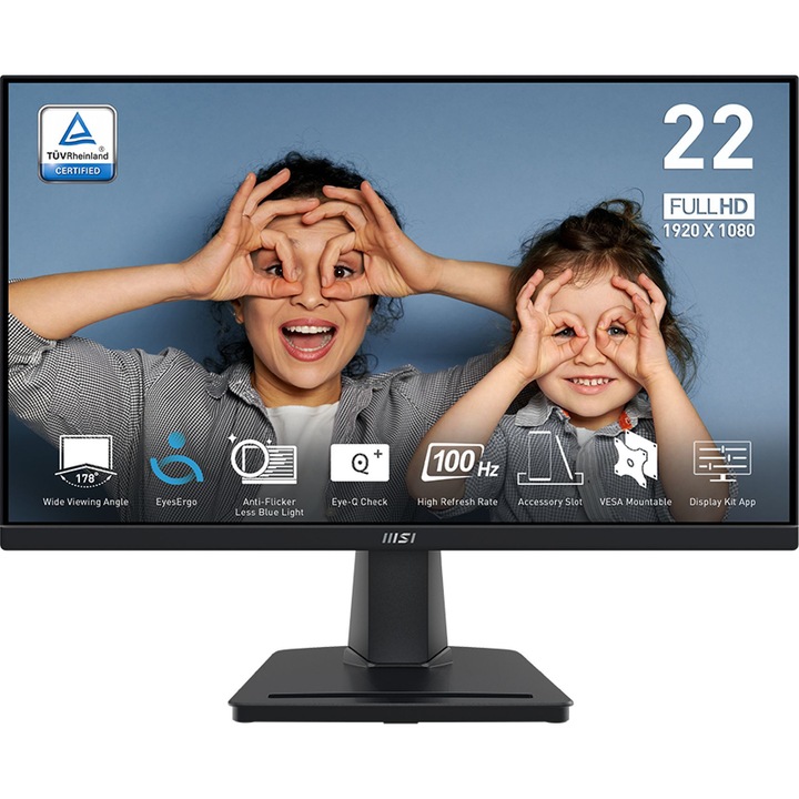 Монитор MSI PRO MP225V, 21.45", VA, 1920 x 1080, VGA, 1 x HDMI 1.4b