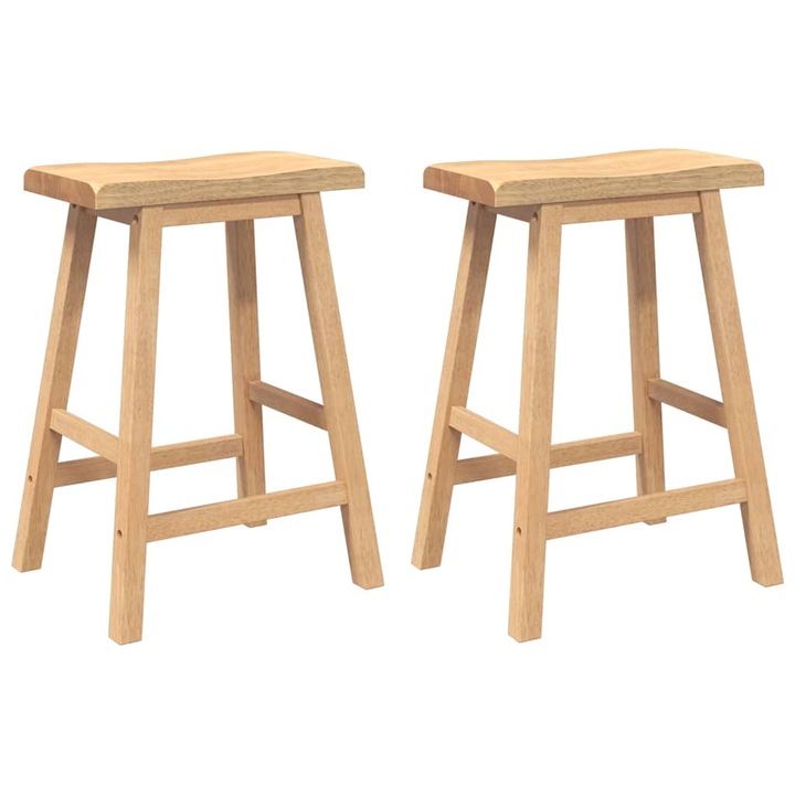 vidaXL 2 db természetes tömörfa gumiból bárszékek 4102544