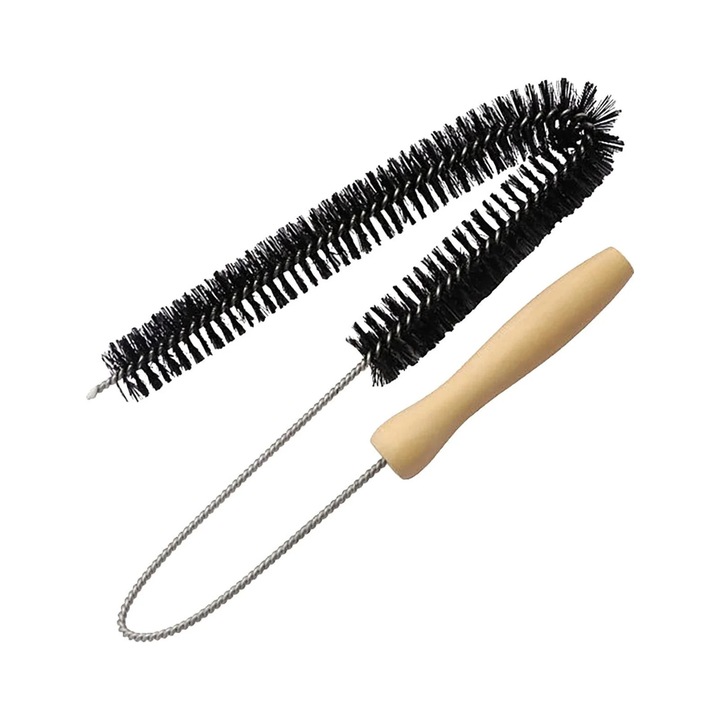 Kit de curatare pentru ventilatia uscatorului, perie pentru scame, maner din lemn, 76m, negru