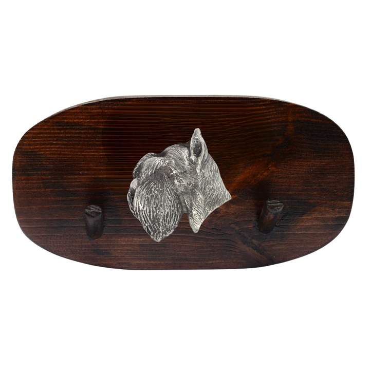 Fa kabáttartó kutyadomborral, Art-Dog, 10x20cm, barna