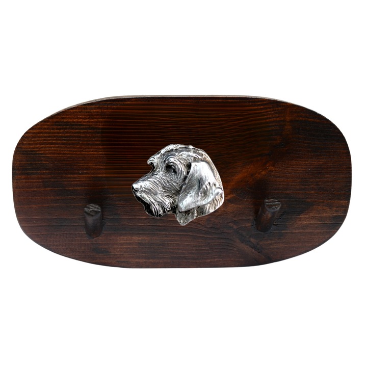 Fa kabáttartó kutyadomborral, Art-Dog, 10x20cm, barna