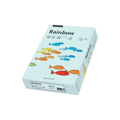 Carton Rainbow A4, 160g/mp, albastru