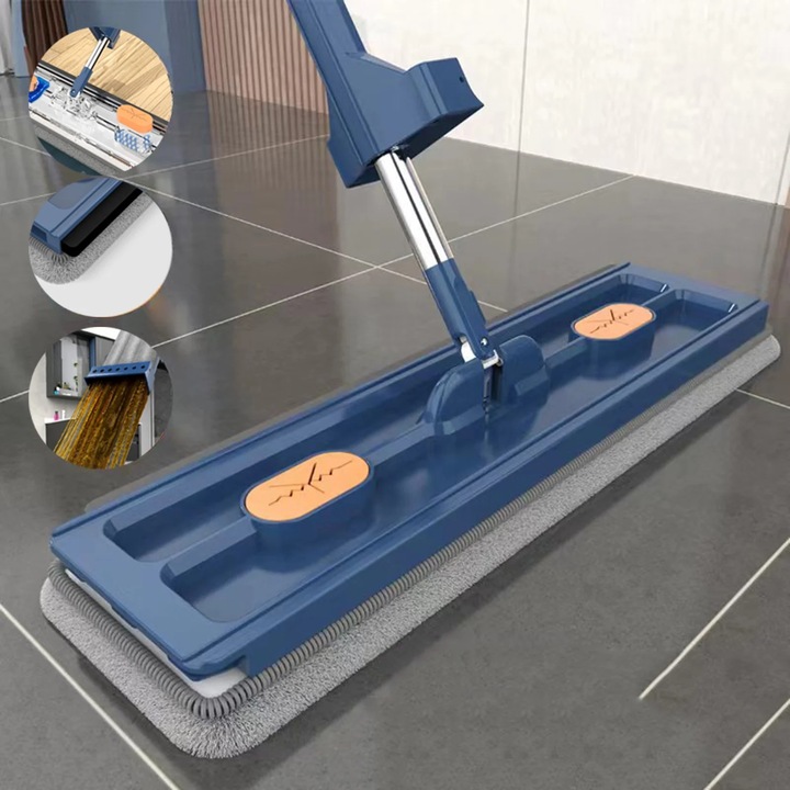 Mop orizontal YANYXR 42cm albastru microfibra