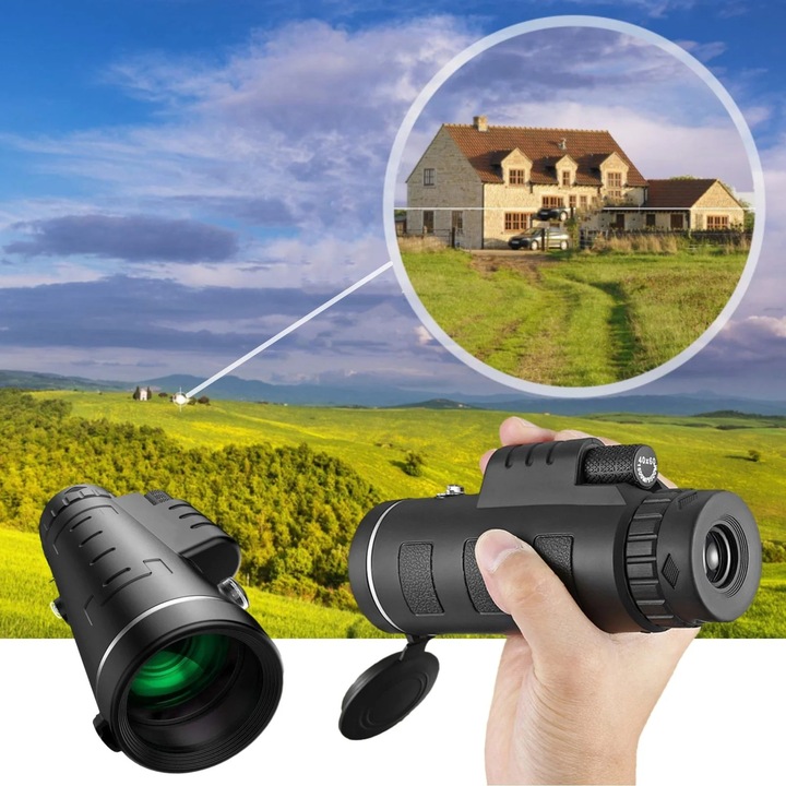 Монокуляр YANYXR 40x60 черен компактен с увеличение 2.75x6.1x2.2cm