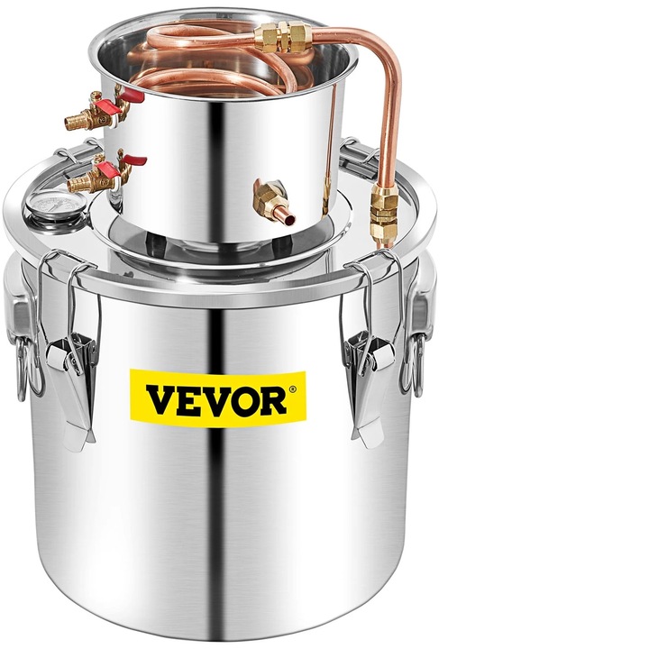 Alkohollepárló, 50 literes űrtartalom, rozsdamentes acél, réz, ezüst