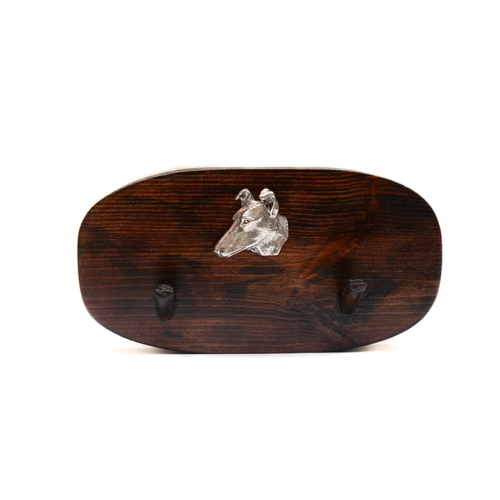 Fa ruhafogas kutya szoborral, Art-Dog, 10x20cm, barna