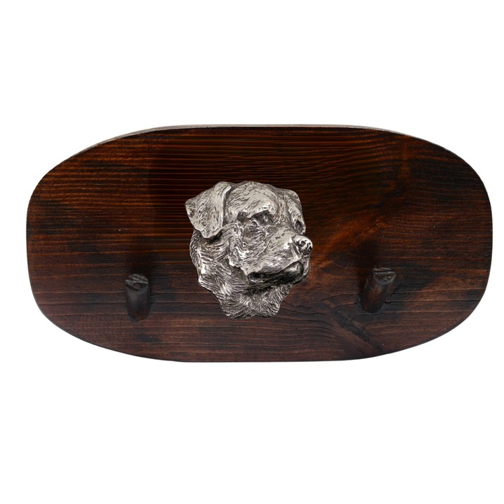 Fa ruhafogas kutya szoborral, Art-Dog, 10x20cm, barna