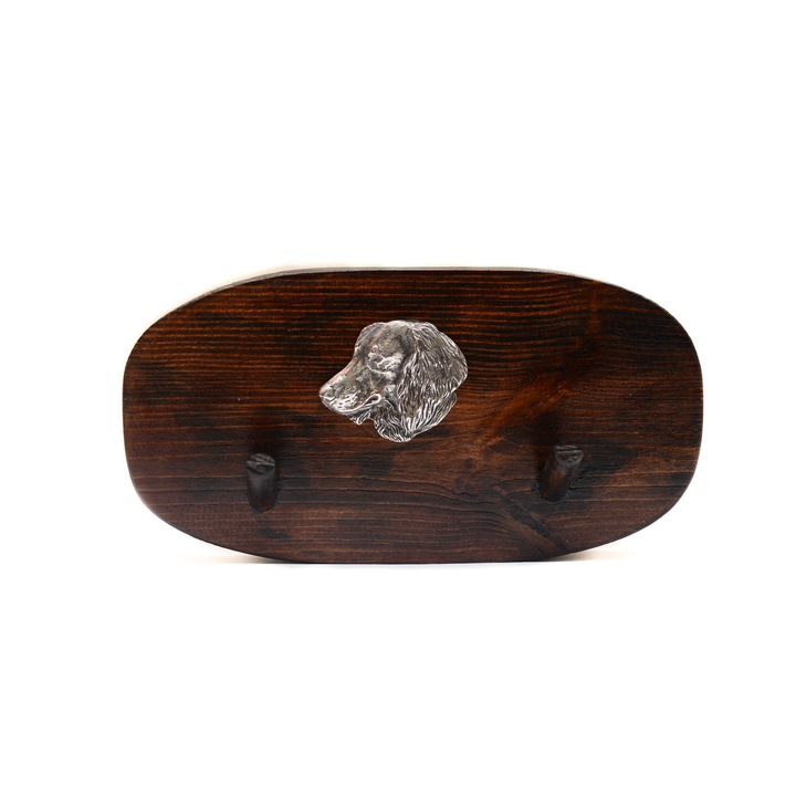 Fa ruhafogas kutya szoborral, Art-Dog, 10x20cm, barna