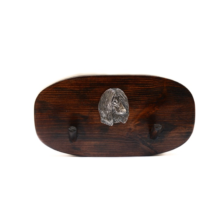 Fa ruhafogas kutya szoborral, Art-Dog, 10x20cm, barna