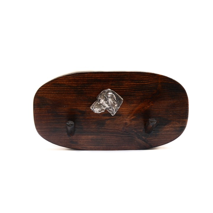 Fa ruhafogas kutya szoborral, Art-Dog, 10x20cm, barna