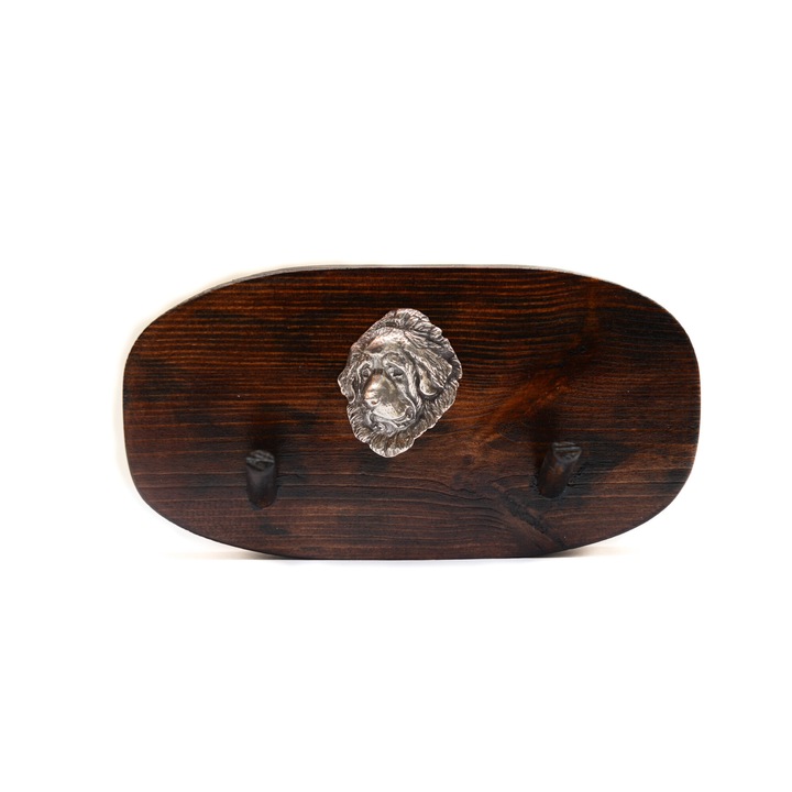 Fa ruhafogas kutya szoborral, Art-Dog, 10x20cm, barna