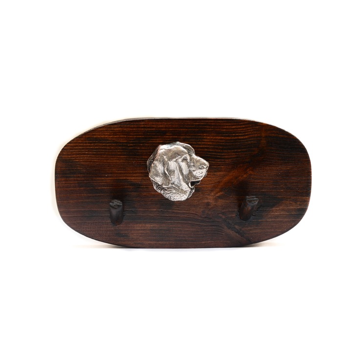 Fa ruhafogas kutya szoborral, Art-Dog, 10x20cm, barna