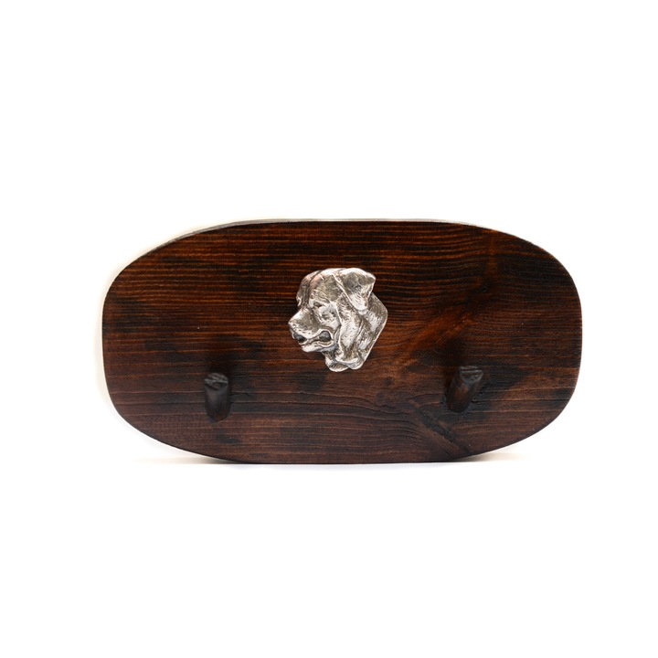 Fa ruhafogas kutya szoborral, Art-Dog, 10x20cm, barna