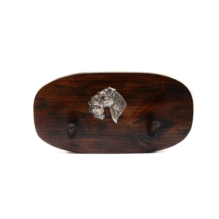 Fa ruhafogas kutya szoborral, Art-Dog, 10x20cm, barna