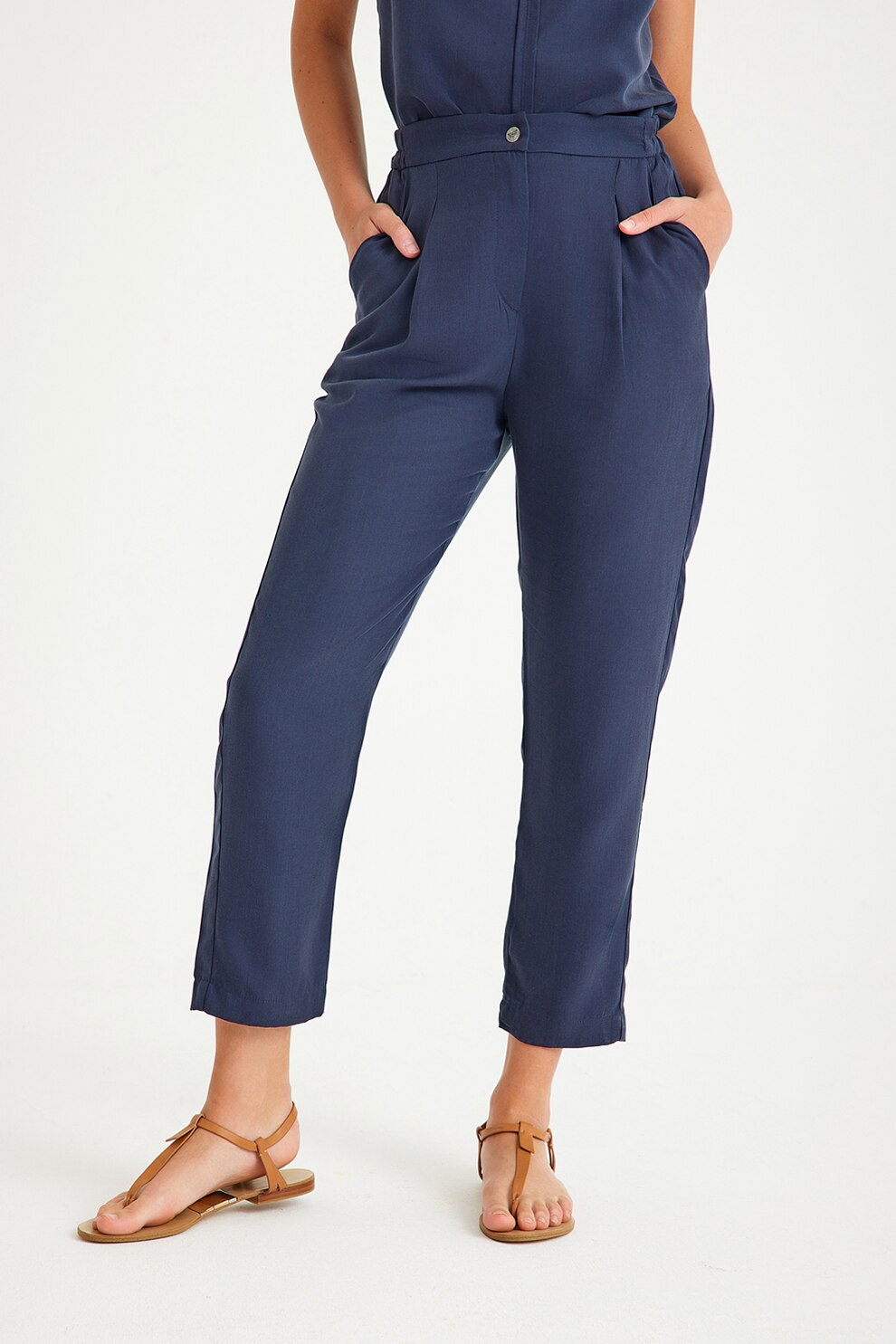 Just Like You, Pantaloni cu talie medie, Indigo, 40