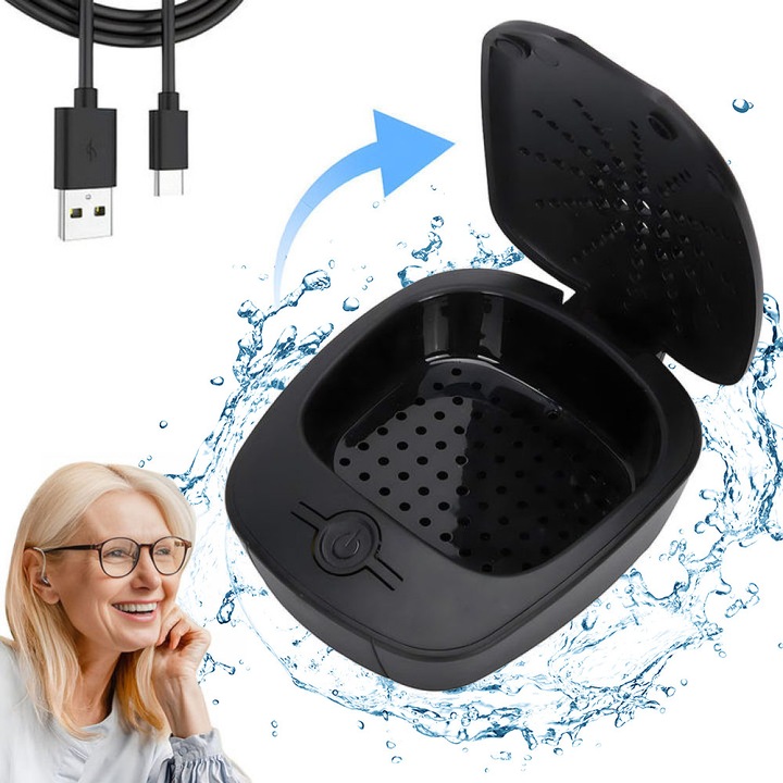Cutie de uscare pentru aparate auditive, dehumidificator USB, material ABS si silicon, accesorii pentru aparate auditive