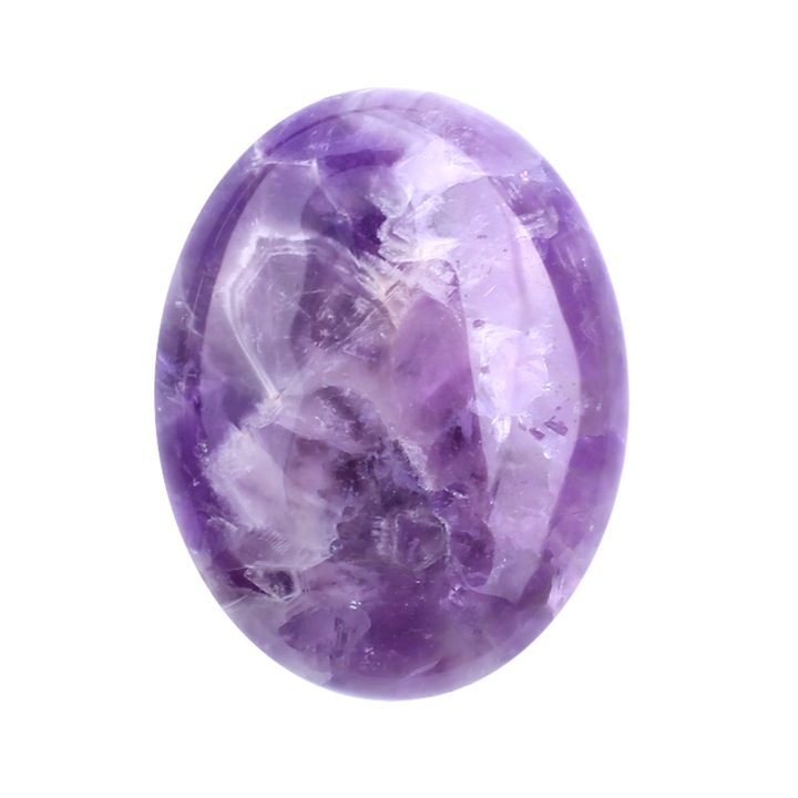 Ametiszt ovális amulett kő, természetes, 6x4cm, relaxációhoz és meditációhoz