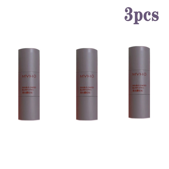 3 db-os 2 az 1-ben matt stift pirosító készlet, természetes hatású, arcra és ajkakra alkalmas, kétvégű, 20 g