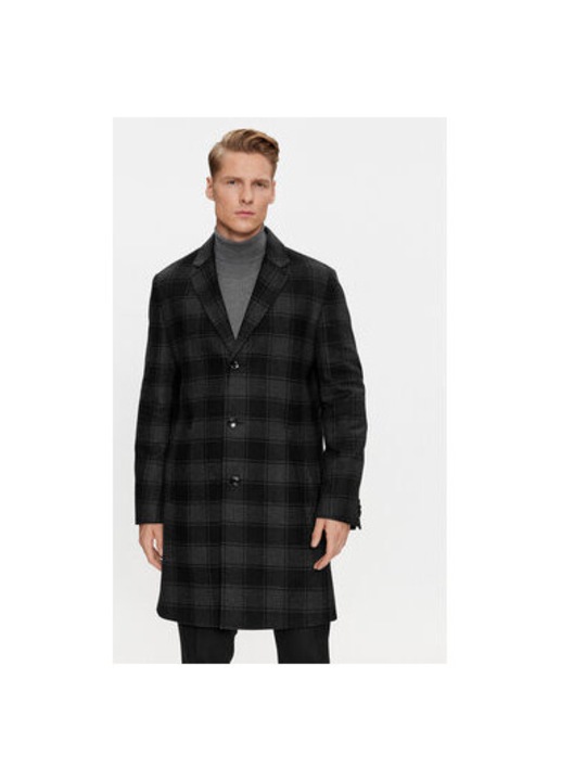 Palton barbati, Boss, 303389512, Lana/Poliester, Negru, Negru