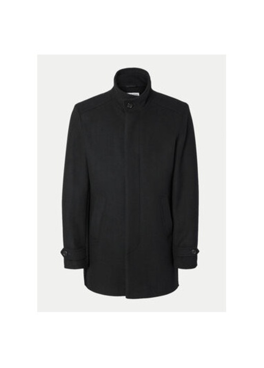 Palton barbati, Selected Homme, 304512162, Lana/Poliester reciclat, Negru, Negru