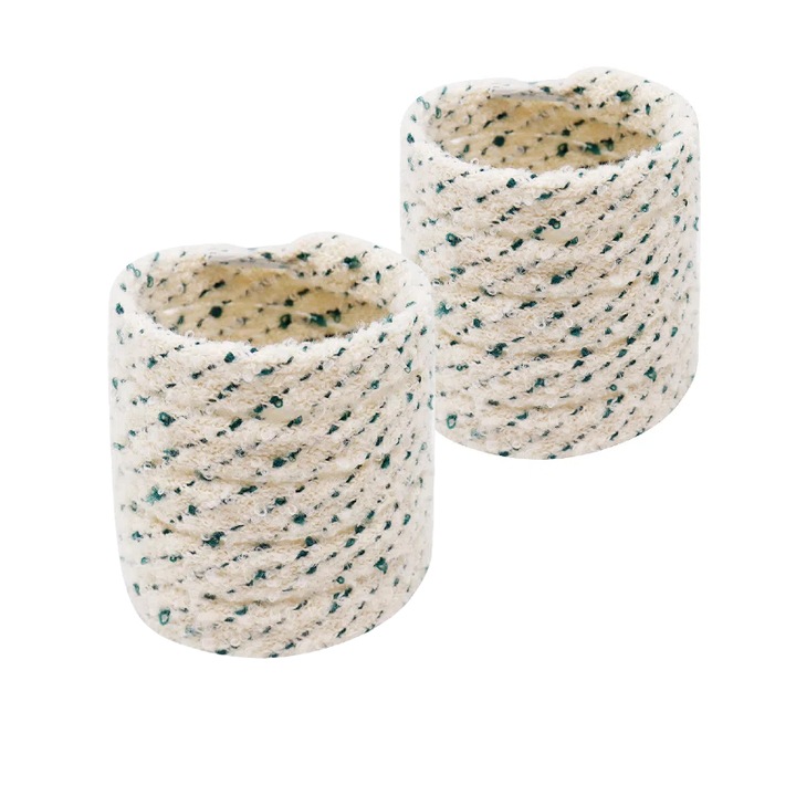 Set 2 sireturi, Textura moale, 120cm, Alb/Verde