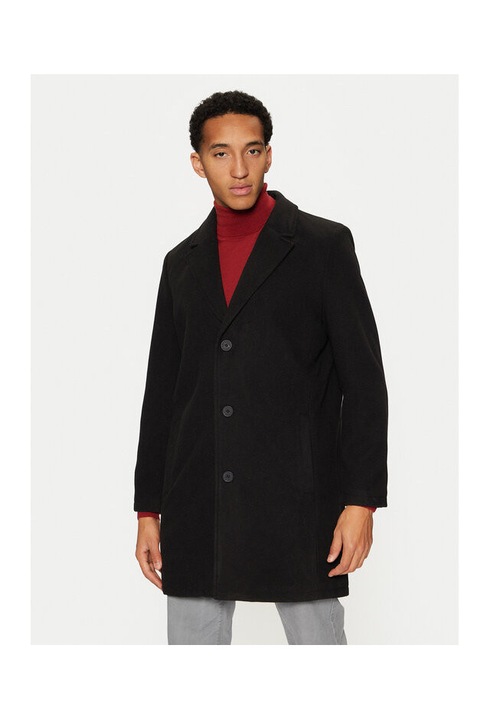 Palton barbati, Brave Soul, 304527043, Poliester, Negru, Negru