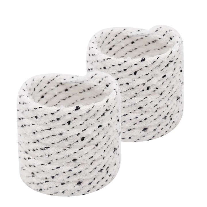 Set 2 sireturi, Textura moale, 120cm, Alb/Negru