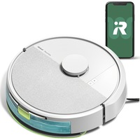 Robot de aspirare cu mop Roomba 105 iRobot Combo, Y311240, navigatie avansata ClearView LiDAR, curatare in patru etape, putere de aspirare 7000 Pa, tehnologie Carpet Detect, aplicatie Roomba HOME, alb