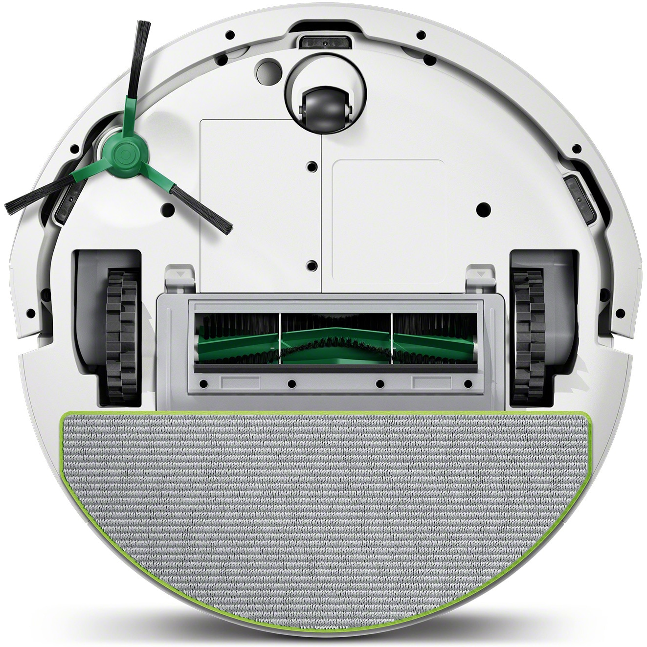 Robot de aspirare cu mop Roomba 105 iRobot Combo, Y311240, navigatie avansata ClearView™ LiDAR, curatare in patru etape, putere de aspirare 7000 Pa, tehnologie Carpet Detect, aplicatie Roomba HOME, alb