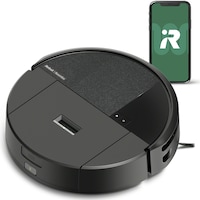Robot de aspirare cu mop Roomba 205 iRobot Combo, L121040, compactor de praf, navigatie avansata ClearView LiDAR, curatare in patru etape, putere de aspirare 7000 Pa, tehnologie Carpet Detect, aplicatie Roomba HOME, negru