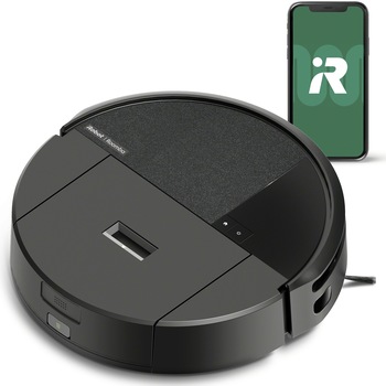 Robot de aspirare cu mop Roomba 205 iRobot Combo, L121040, compactor de praf, navigatie avansata ClearView LiDAR, curatare in patru etape, putere de aspirare 7000 Pa, tehnologie Carpet Detect, aplicatie Roomba HOME, negru