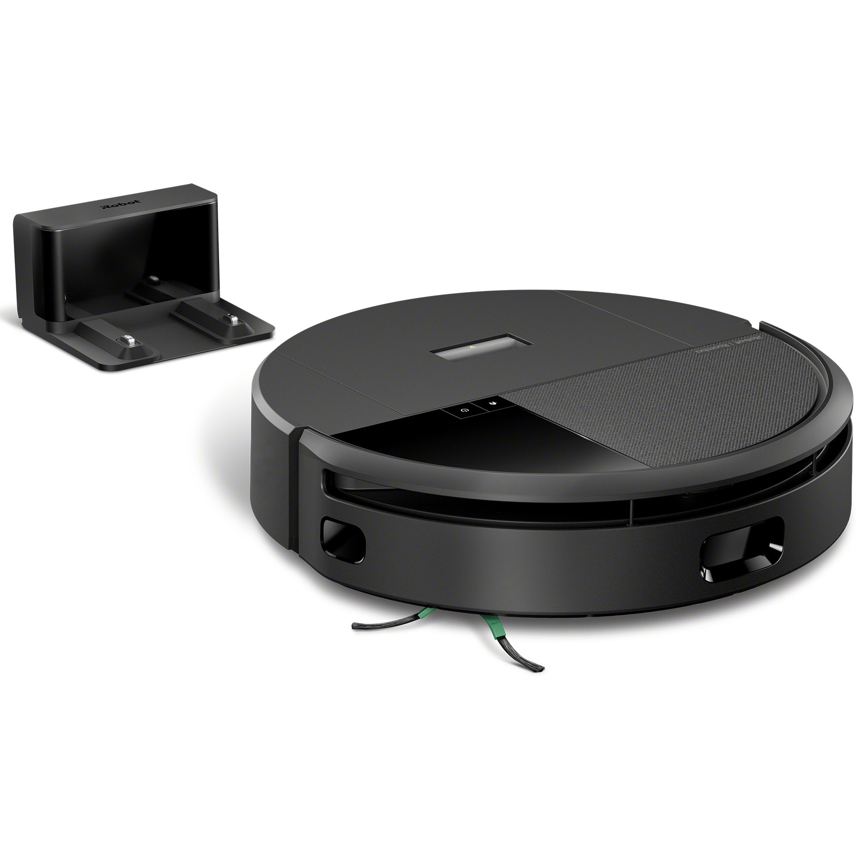 Robot de aspirare cu mop Roomba 205 iRobot Combo, L121040, compactor de praf, navigatie avansata ClearView™ LiDAR, curatare in patru etape, putere de aspirare 7000 Pa, tehnologie Carpet Detect, aplicatie Roomba HOME, negru
